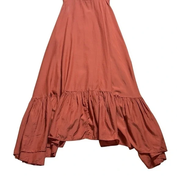 Farm Rio Cinnamon Dark Brown Ruffle Strap Maxi Dress Women’s US XS - Picture 4 of 11